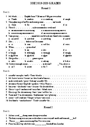 Đề thi IOE Lớp 8